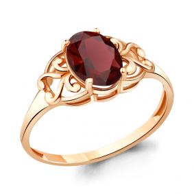 Кольцо из золочёного серебра AQUAMARINE А6576003-п с гранатом А6576003-п фото