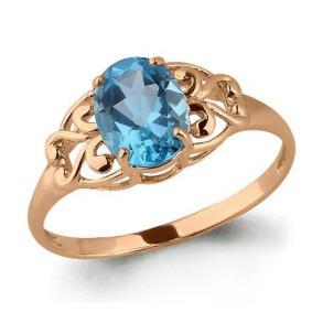 Кольцо из золочёного серебра AQUAMARINE А6576005-п с топазом А6576005-п фото