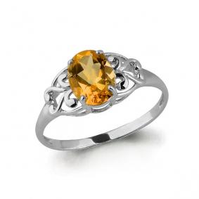 Серебряное кольцо AQUAMARINE А6576006 с цитрином А6576006 фото