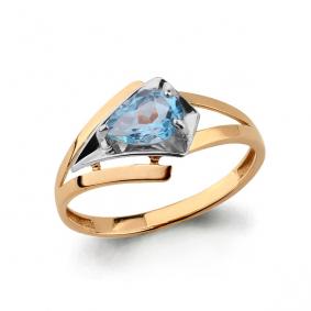 Кольцо из золочёного серебра AQUAMARINE А6578805-пк с топазом А6578805-пк фото