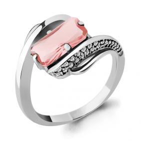 Серебряное кольцо AQUAMARINE А6580190А с фианитом и морганитом А6580190А фото