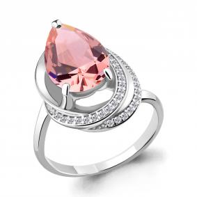 Серебряное кольцо AQUAMARINE А6580390А с фианитом и морганитом А6580390А фото