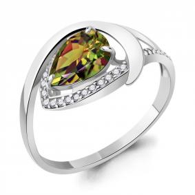 Серебряное кольцо AQUAMARINE А6580419А с фианитом и султанитом А6580419А фото