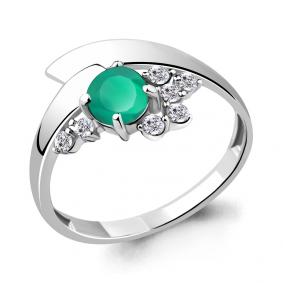 Серебряное кольцо AQUAMARINE А6582909А с фианитом и агатом А6582909А фото