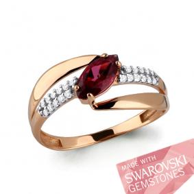 Кольцо из золочёного серебра AQUAMARINE А65839502А-п с фианитом и топазом Swarovski А65839502А-п фото