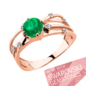 Кольцо из золочёного серебра AQUAMARINE А65848503А-п с фианитом и топазом Swarovski А65848503А-п фото