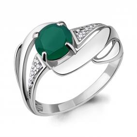 Серебряное кольцо AQUAMARINE А6587209А с фианитом и агатом А6587209А фото