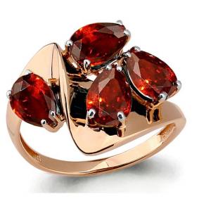 Кольцо из золочёного серебра AQUAMARINE А6589903-п с гранатом А6589903-п фото