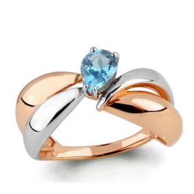 Кольцо из золочёного серебра AQUAMARINE А6590105-пк с топазом А6590105-пк фото