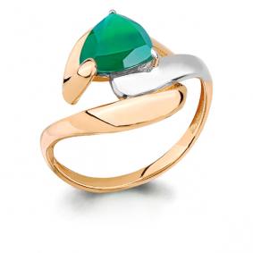 Кольцо из золочёного серебра AQUAMARINE А6590909-пк с агатом А6590909-пк фото