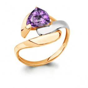 Кольцо из золочёного серебра AQUAMARINE А6590925-пк с алекситом А6590925-пк фото