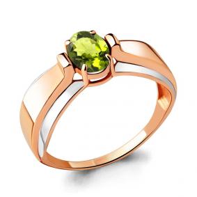 Кольцо из золочёного серебра AQUAMARINE А6593207-пк с хризолитом А6593207-пк фото