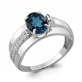 Серебряное кольцо AQUAMARINE А6593308А с фианитом и Лондон топазом А6593308А фото