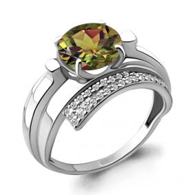 Серебряное кольцо AQUAMARINE А6593619А с фианитом и султанитом А6593619А фото