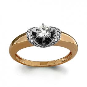 Кольцо из золочёного серебра AQUAMARINE А66111А-пк с фианитом А66111А-пк фото