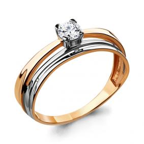 Кольцо из золочёного серебра AQUAMARINE А66568-пк с Swarovski А66568-пк фото