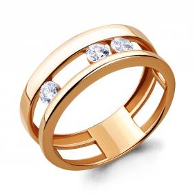 Кольцо из золочёного серебра AQUAMARINE А66583-п с Swarovski А66583-п фото