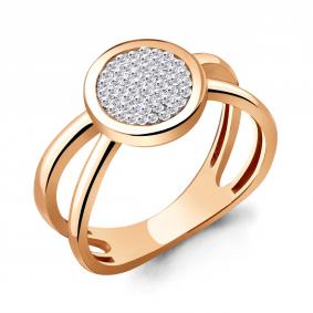 Кольцо из золочёного серебра AQUAMARINE А66640-п с ювелирным кристаллом А66640-п фото