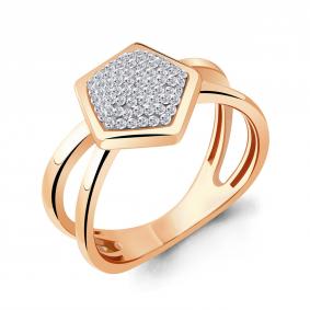 Кольцо из золочёного серебра AQUAMARINE А66641-п с ювелирным кристаллом А66641-п фото