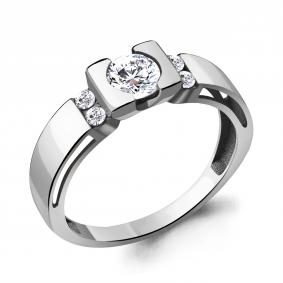 Серебряное кольцо AQUAMARINE А66646А с Swarovski А66646А фото