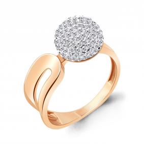 Кольцо из золочёного серебра AQUAMARINE А66667-п с ювелирным кристаллом А66667-п фото