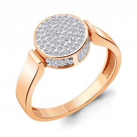 Кольцо из золочёного серебра AQUAMARINE А66683-п с ювелирным кристаллом А66683-п фото