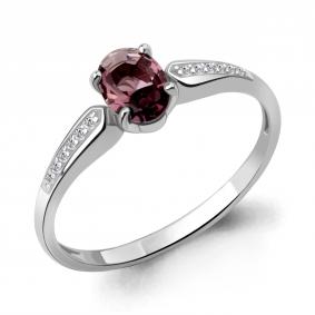 Серебряное кольцо AQUAMARINE А67066710 с фианитом и ювелирным кристаллом А67066710 фото