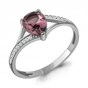 Серебряное кольцо AQUAMARINE А67073710 с фианитом и ювелирным кристаллом А67073710 фото
