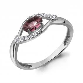 Серебряное кольцо AQUAMARINE А67075710 с фианитом и ювелирным кристаллом А67075710 фото