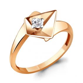 Кольцо из золочёного серебра AQUAMARINE А67100А-п с фианитом А67100А-п фото