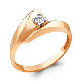 Кольцо из золочёного серебра AQUAMARINE А67105А-п с фианитом А67105А-п фото