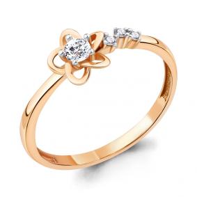 Кольцо из золочёного серебра AQUAMARINE А67239А-п с фианитом А67239А-п фото