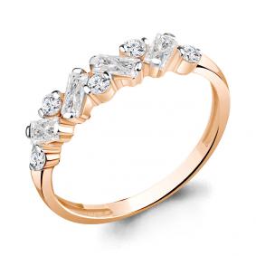Кольцо из золочёного серебра AQUAMARINE А67251А-п с фианитом А67251А-п фото