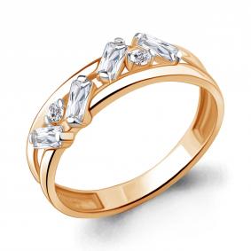 Кольцо из золочёного серебра AQUAMARINE А67253А-п с фианитом А67253А-п фото