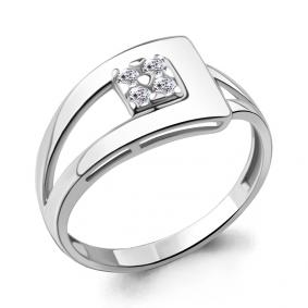 Серебряное кольцо AQUAMARINE А67261А с фианитом А67261А фото