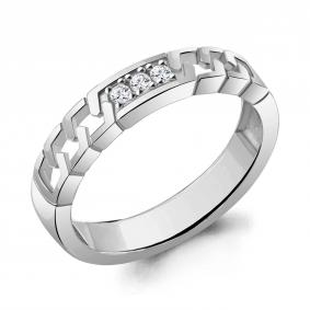 Серебряное кольцо AQUAMARINE А67274А с фианитом А67274А фото