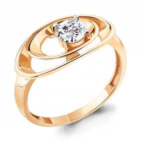 Кольцо из золочёного серебра AQUAMARINE А67301А-п с фианитом А67301А-п фото
