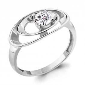 Серебряное кольцо AQUAMARINE А67301А с фианитом А67301А фото