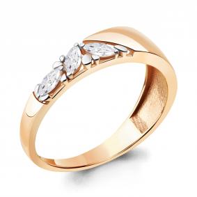 Кольцо из золочёного серебра AQUAMARINE А67310-п с фианитом А67310-п фото