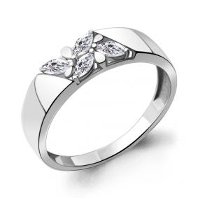 Серебряное кольцо AQUAMARINE А67311 с фианитом А67311 фото