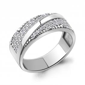 Серебряное кольцо AQUAMARINE А67324А с фианитом А67324А фото