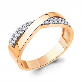 Кольцо из золочёного серебра AQUAMARINE А67325А-п с фианитом А67325А-п фото