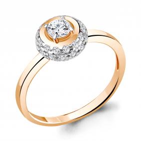 Кольцо из золочёного серебра AQUAMARINE А67331А-п с фианитом А67331А-п фото