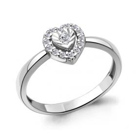 Серебряное кольцо AQUAMARINE А67363А с фианитом А67363А фото