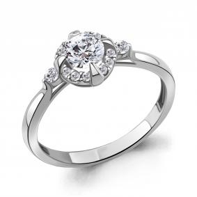 Серебряное кольцо AQUAMARINE А67373А с фианитом А67373А фото