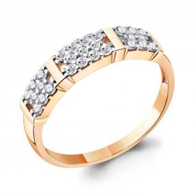 Кольцо из золочёного серебра AQUAMARINE А67384А-п с фианитом А67384А-п фото