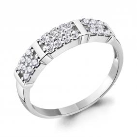 Серебряное кольцо AQUAMARINE А67384А с фианитом А67384А фото