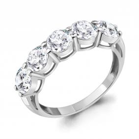Серебряное кольцо AQUAMARINE А67391А с фианитом А67391А фото