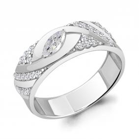 Серебряное кольцо AQUAMARINE А67395А с фианитом А67395А фото
