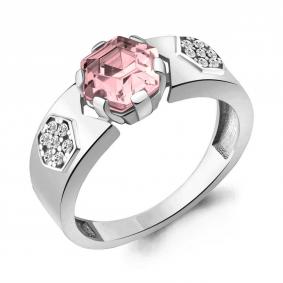 Серебряное кольцо AQUAMARINE А6743990А с фианитом и морганитом А6743990А фото
